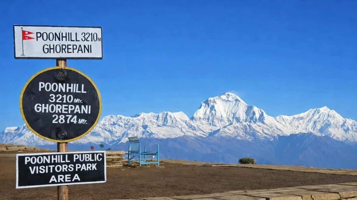 Sunrise from Poon Hill with Annapurna and Dhaulagiri