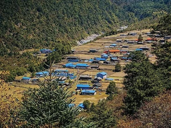 Teahouse lodges at Ghunsa village on the Kanchenjunga circuit trek