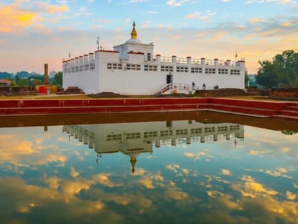 Lumbini, about 25 km west of Bhairahawa and Gautam Buddha International Airport