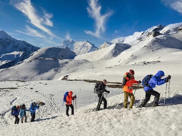 Annapurna Circuit trail above the Marsyangdi valley