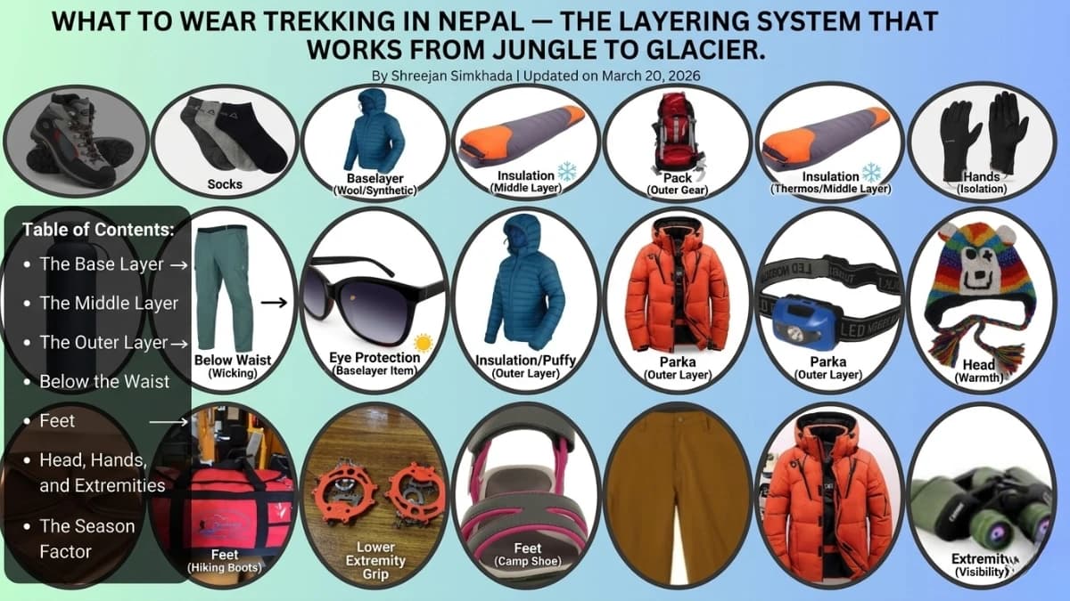What to Wear Trekking in Nepal: The Layering System That Works From Jungle to Glacier