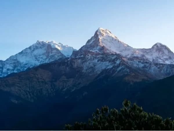 Alpenglow on Annapurna South and Hiunchuli
