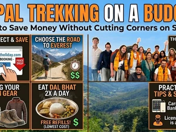 Budget trekkers on the Everest Base Camp trail