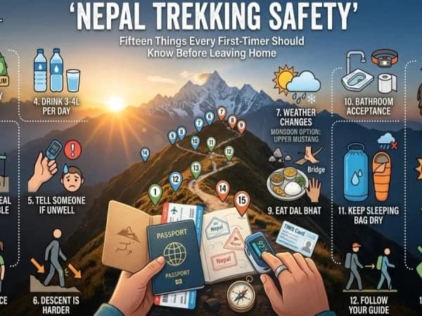 Safe trekking in Nepal mountains