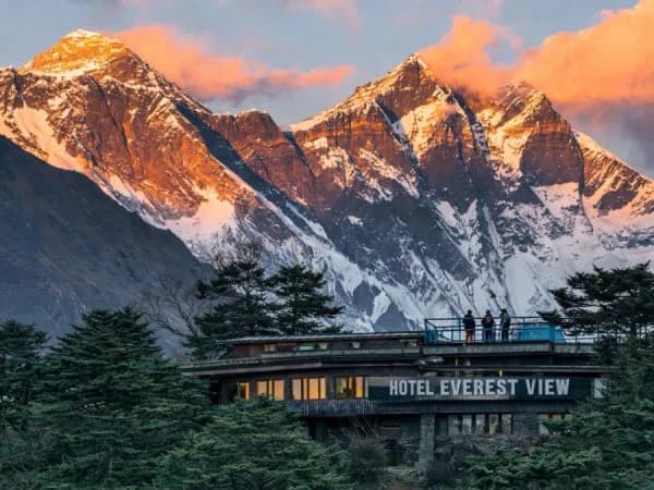 High altitude mountain lodge Nepal