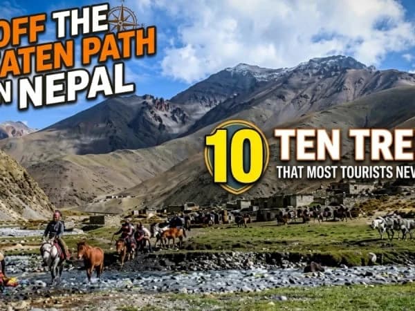 Remote trekking trail Nepal