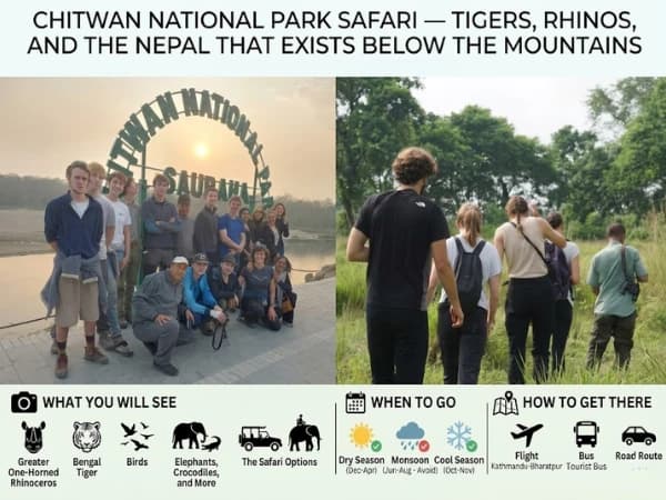 Chitwan National Park Safari — Tigers, Rhinos, and the Nepal That Exists Below the Mountains