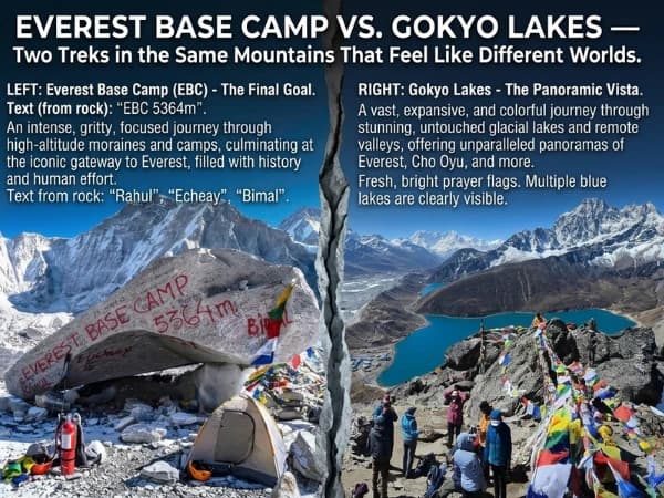 Everest Base Camp vs Gokyo Lakes — Two Treks in the Same Mountains That Feel Like Different Worlds