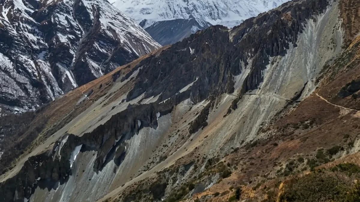 Mountain temple with Annapurna backdrop