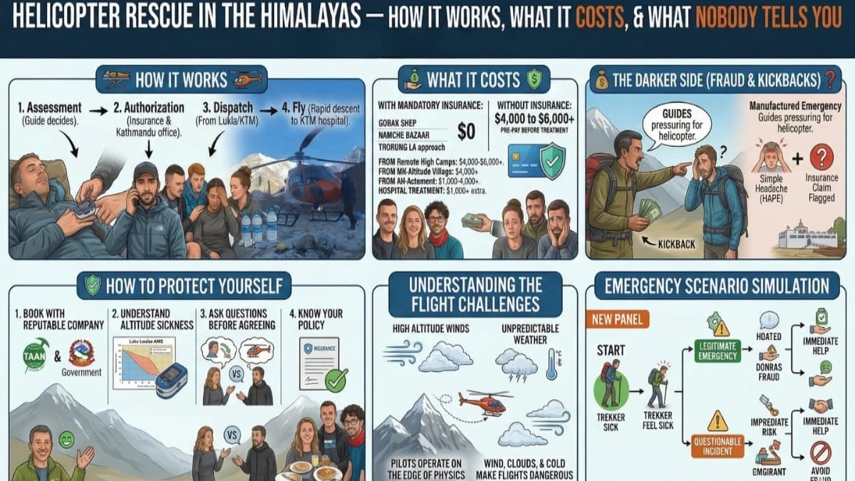 Helicopter Rescue in the Himalayas — How It Works, What It Costs, and What Nobody Tells You