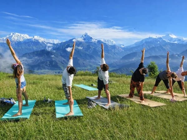 Group of people having Yoga
