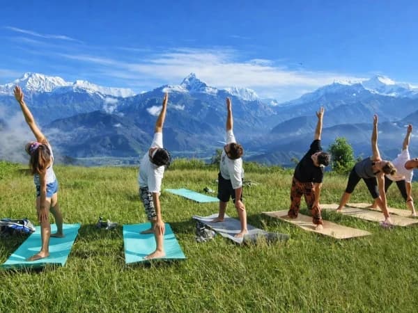 Group of people having Yoga