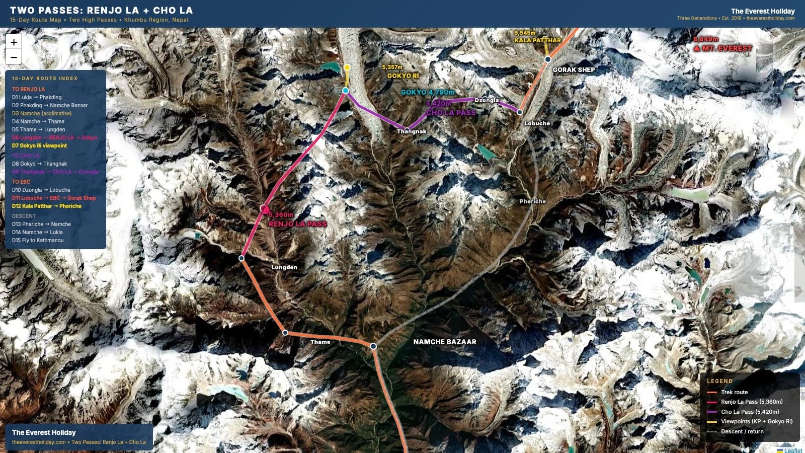Everest Two Passes Trek| Renjo La and Cho la- 15 Days